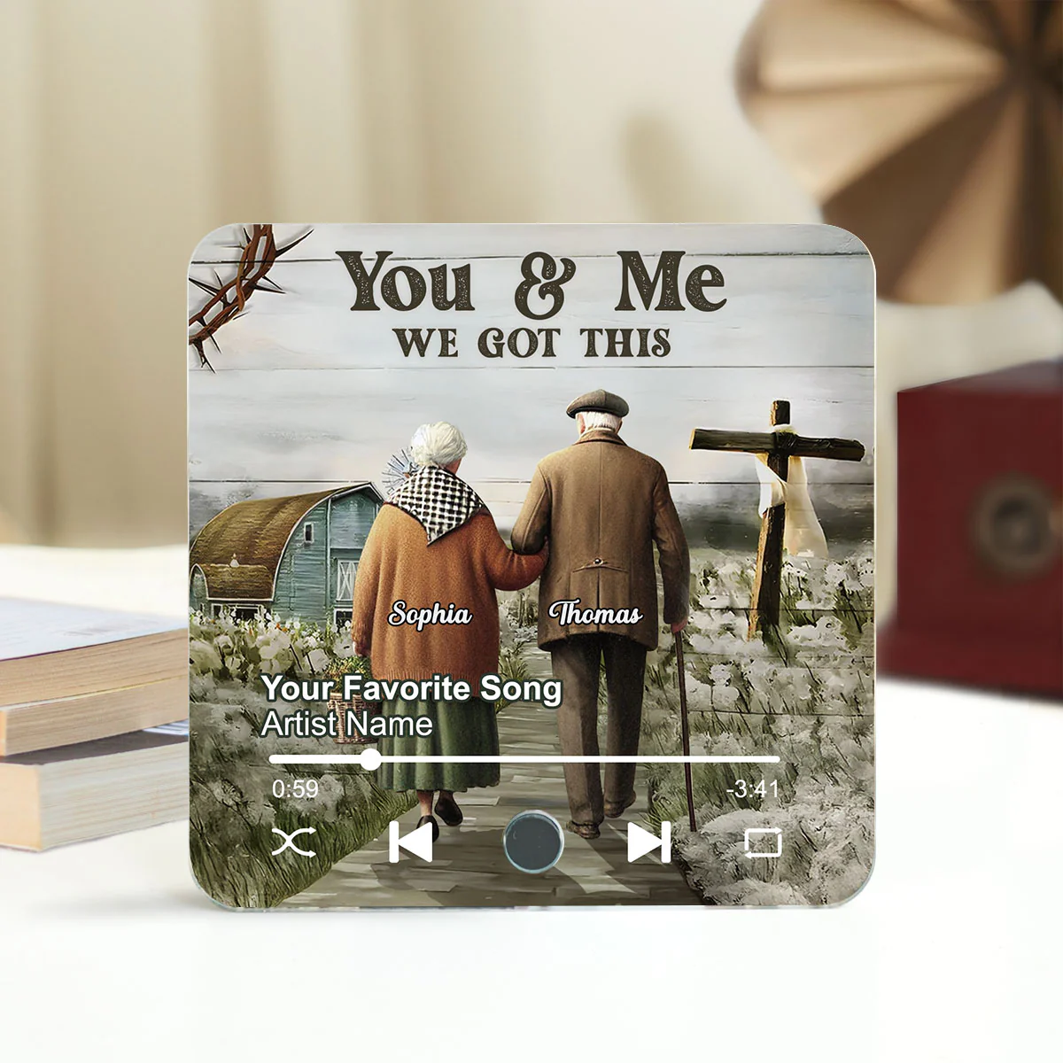 God Knew My Heart Needed You Old Couple Personalized Music Fridge Magnet, Anniversary Gift For Him, For Her
