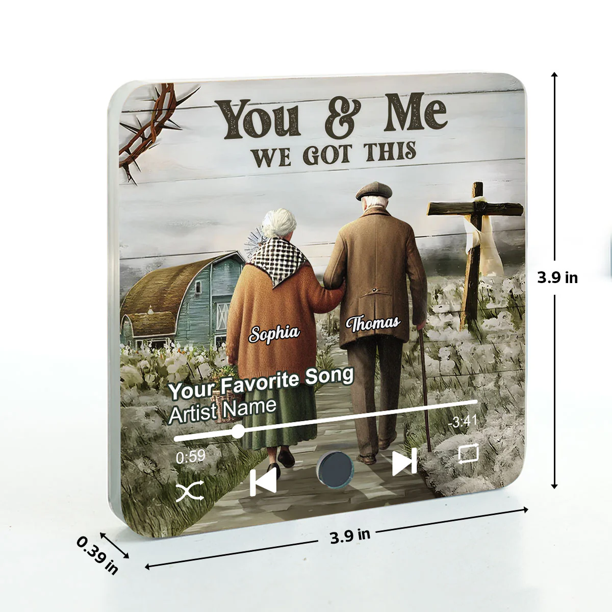 God Knew My Heart Needed You Old Couple Personalized Music Fridge Magnet, Anniversary Gift For Him, For Her - Image 7