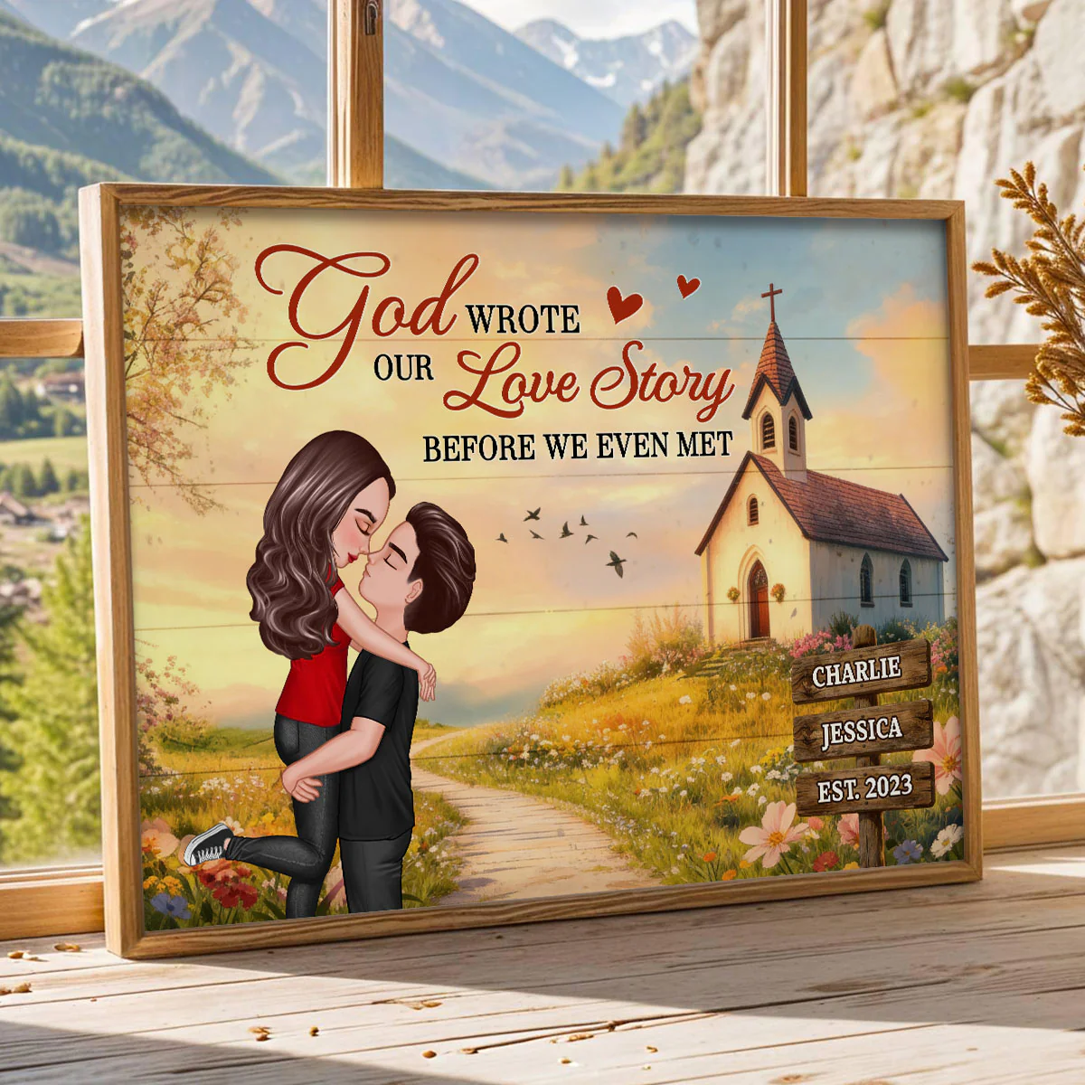 God Wrote Our Love Story Christian Couple Decor - Personalized Poster - Heartfelt Valentine, Anniversary Gift For Him, For Her, For Wife, For Husband - Image 10