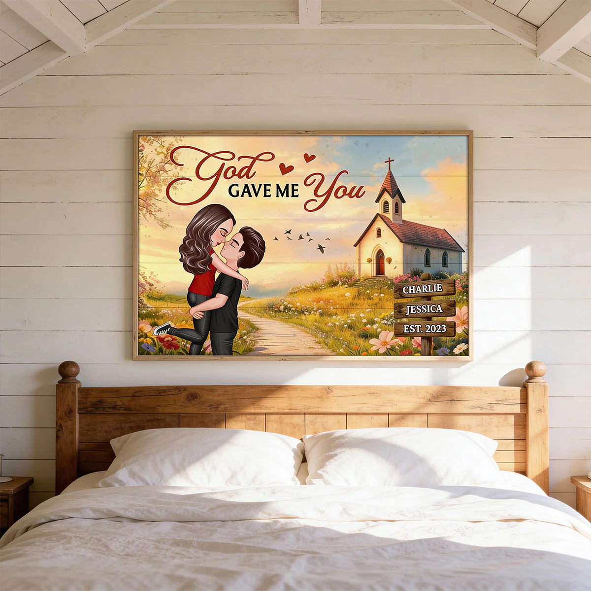 God Wrote Our Love Story Christian Couple Decor - Personalized Poster - Heartfelt Valentine, Anniversary Gift For Him, For Her, For Wife, For Husband - Image 13