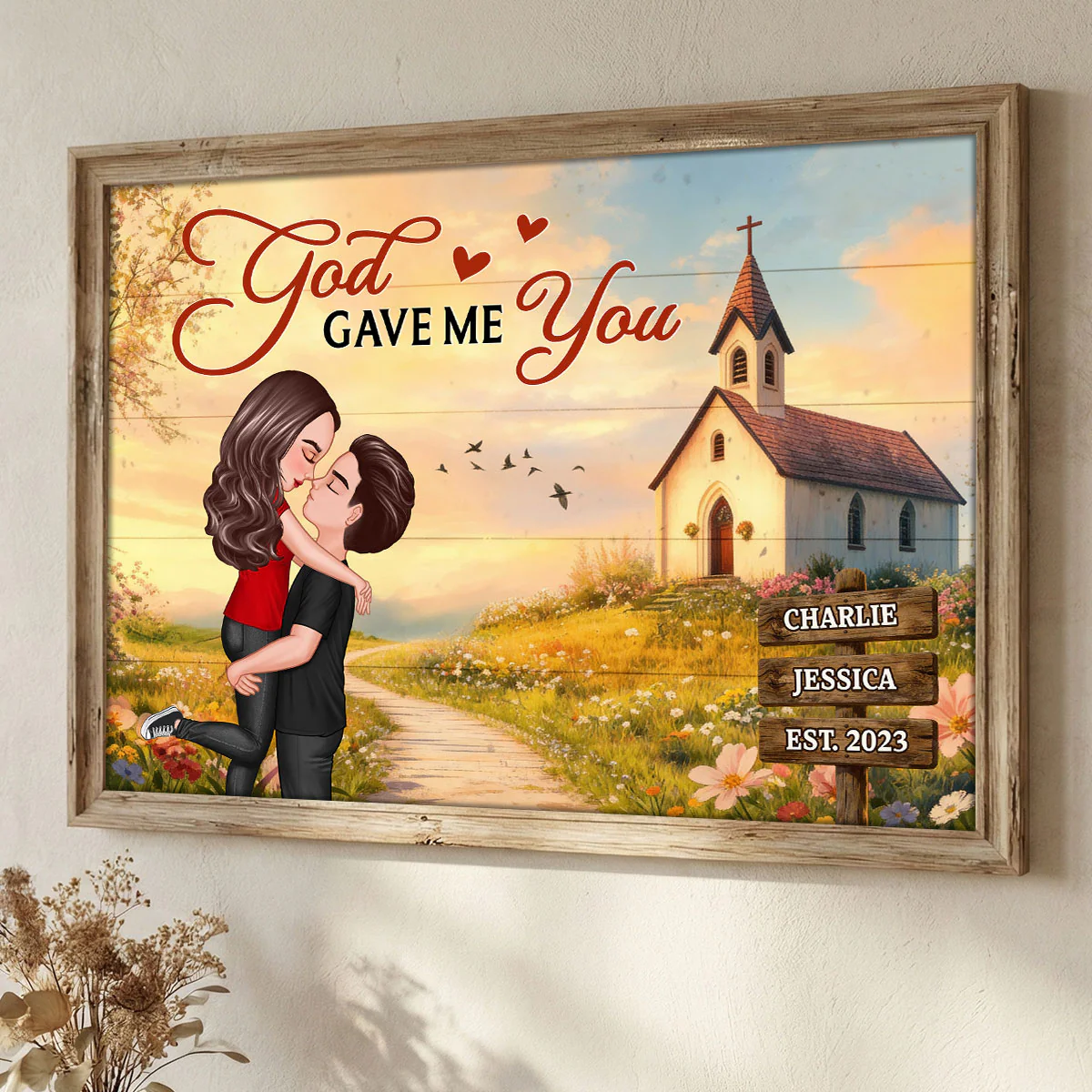 God Wrote Our Love Story Christian Couple Decor - Personalized Poster - Heartfelt Valentine, Anniversary Gift For Him, For Her, For Wife, For Husband - Image 6