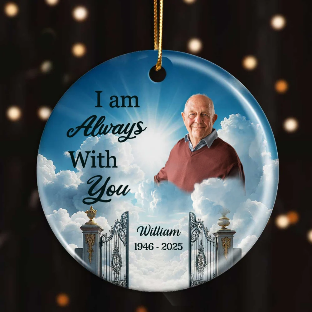 Golden Gate to Heaven Memorial Personalized Ceramic Ornament, Sympathy Remembrance Keepsake - Image 9