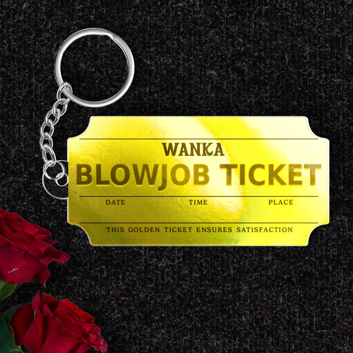 Golden Ticket Funny Valentine's Day Gift for him - Personalized Acrylic Keychain - Image 11