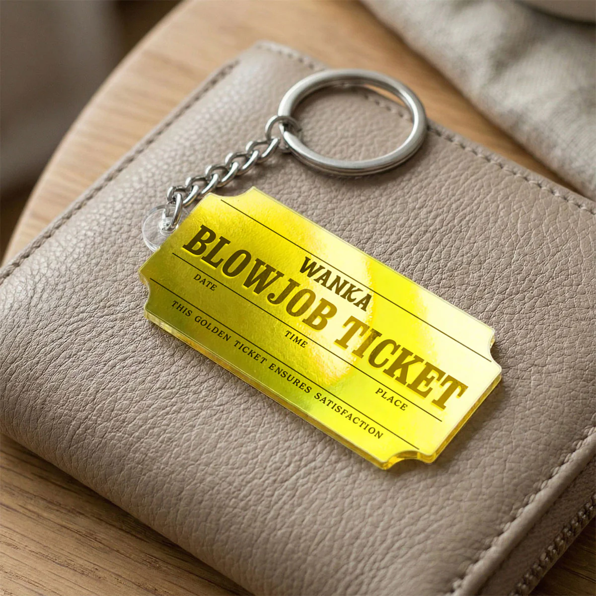 Golden Ticket Funny Valentine's Day Gift for him - Personalized Acrylic Keychain - Image 5