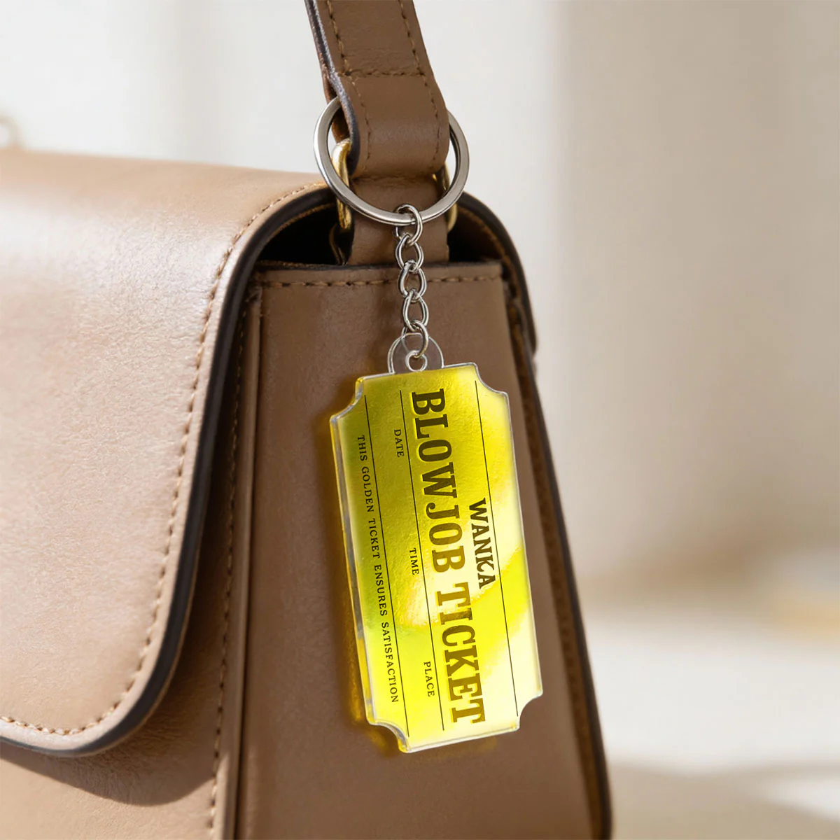 Golden Ticket Funny Valentine's Day Gift for him - Personalized Acrylic Keychain - Image 6