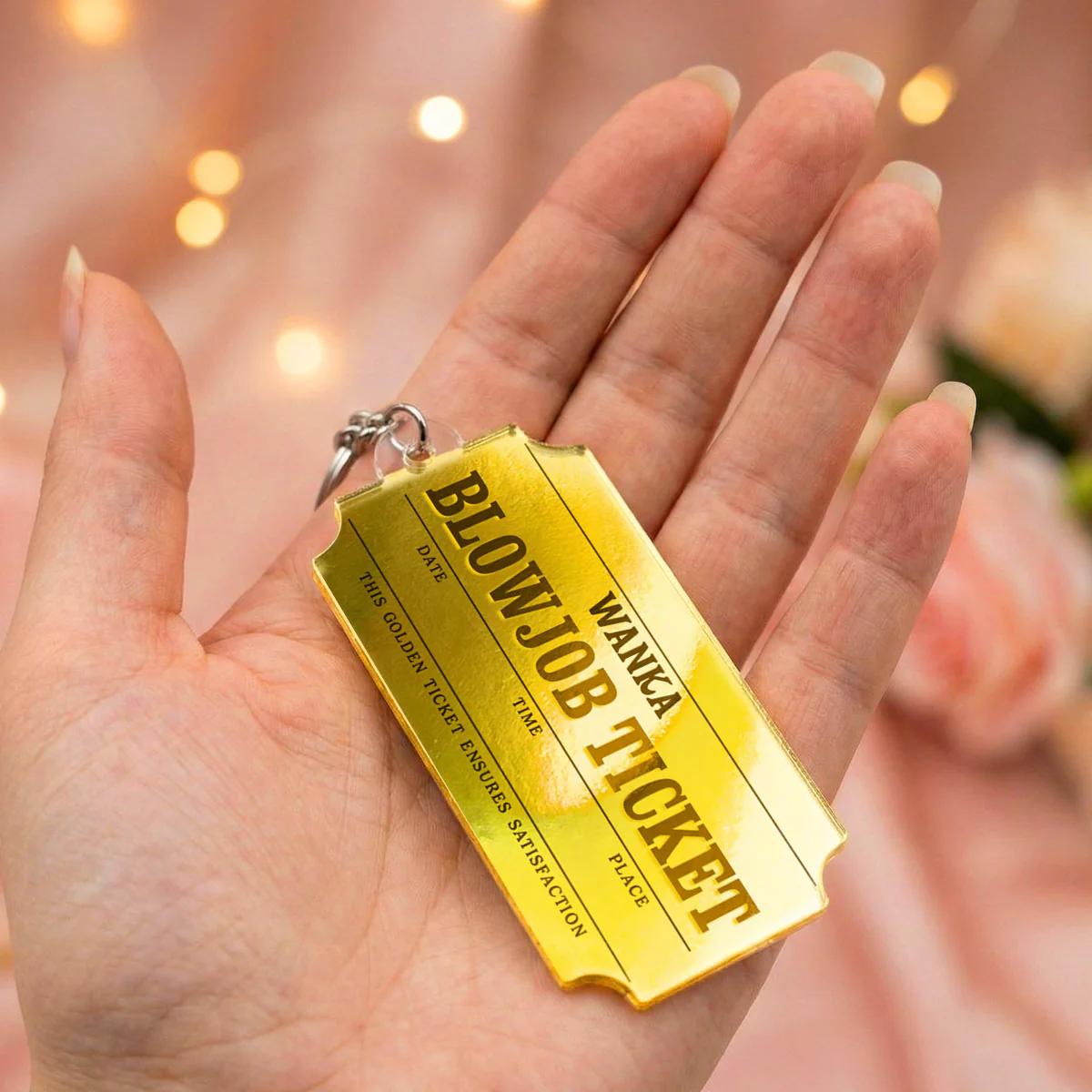 Golden Ticket Funny Valentine's Day Gift for him - Personalized Acrylic Keychain - Image 7