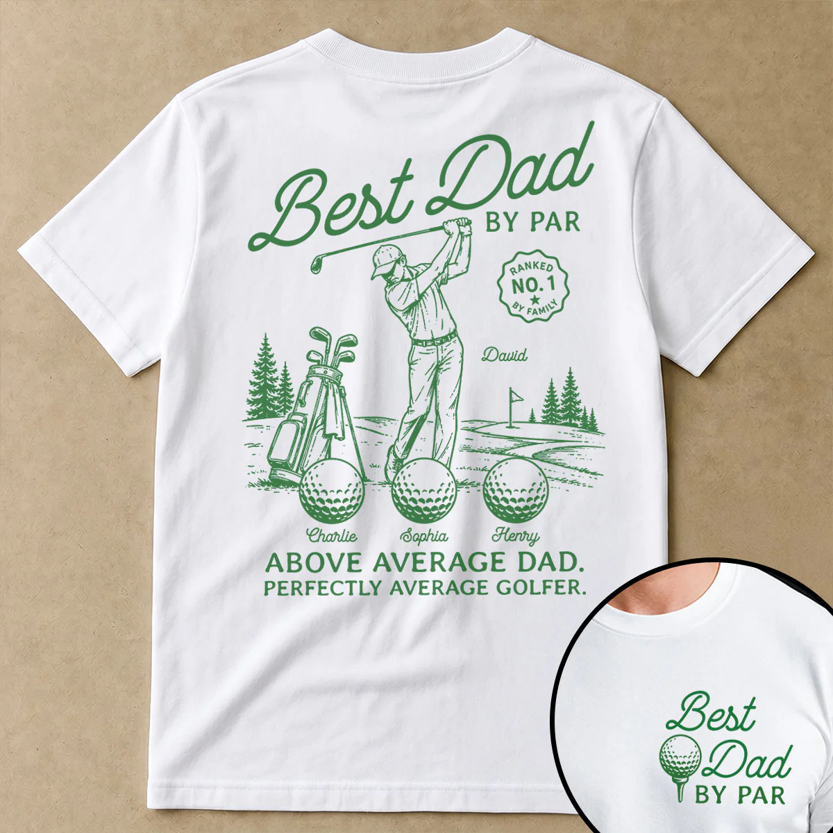 Golf Dad Legend Best Dad By Par - Personalized Double-Sided Shirt - Father's Day Gift For Dad, Husband, Golfers - Image 5