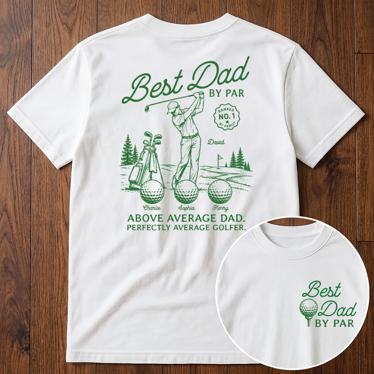 Golf Dad Legend Best Dad By Par - Personalized Double-Sided Shirt - Father's Day Gift For Dad, Husband, Golfers - Image 7