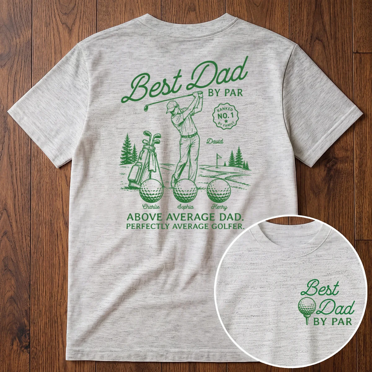 Golf Dad Legend Best Dad By Par - Personalized Double-Sided Shirt - Father's Day Gift For Dad, Husband, Golfers - Image 8