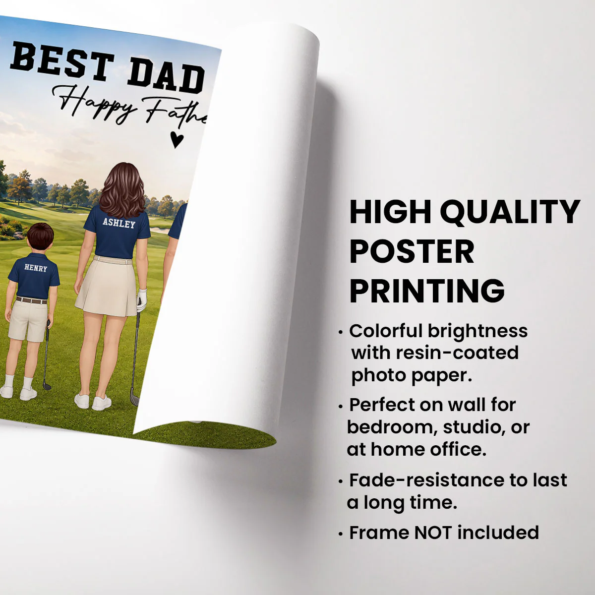 Golf Dad Legend Best Dad By Par - Personalized Poster - Father's Day Gift For Dad, Husband - Image 7