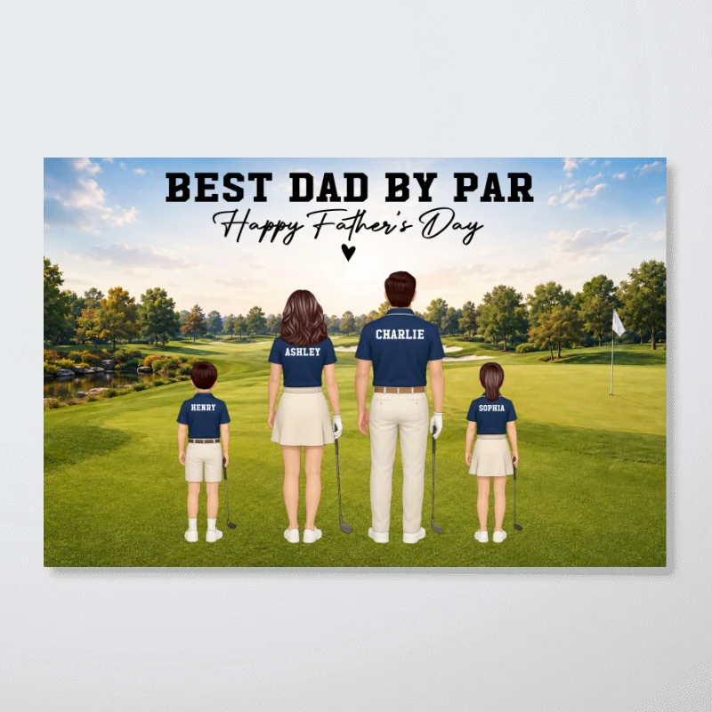 Golf Dad Legend Best Dad By Par - Personalized Poster - Father's Day Gift For Dad, Husband - Image 9