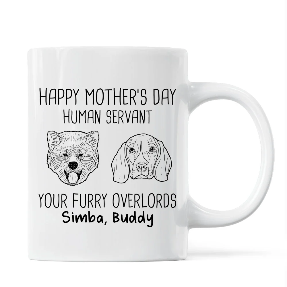 Good Morning Happy Mother‘s Day Dog Head Outline Personalized Mug