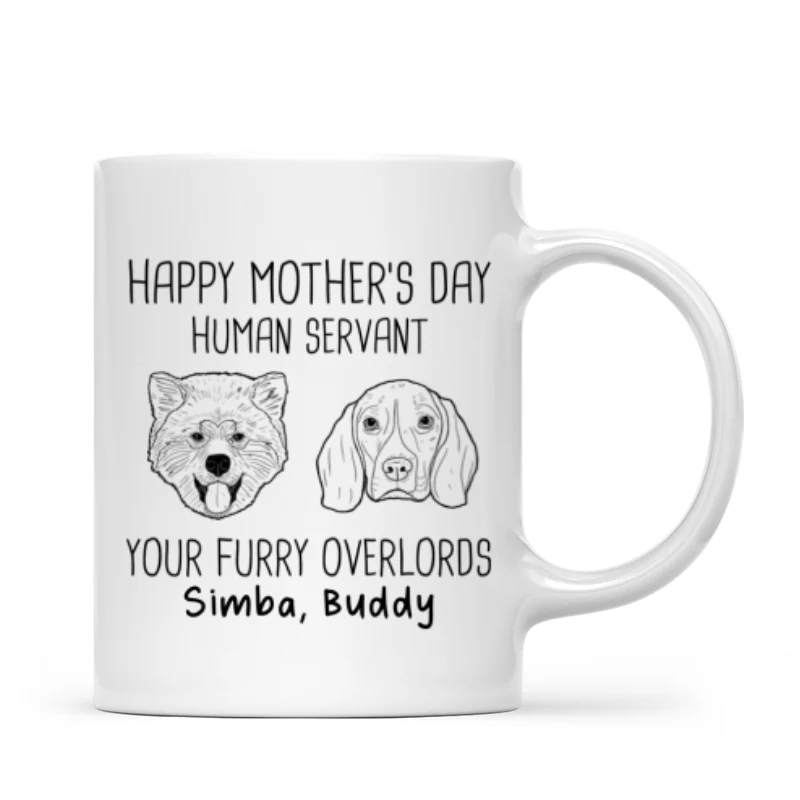 Good Morning Happy Mother‘s Day Dog Head Outline Personalized Mug - Image 4