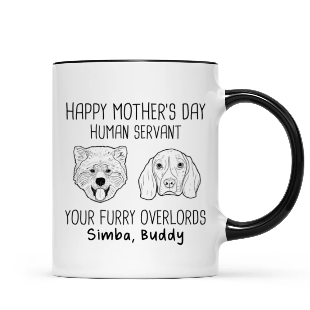 Good Morning Happy Mother‘s Day Dog Head Outline Personalized Mug - Image 5