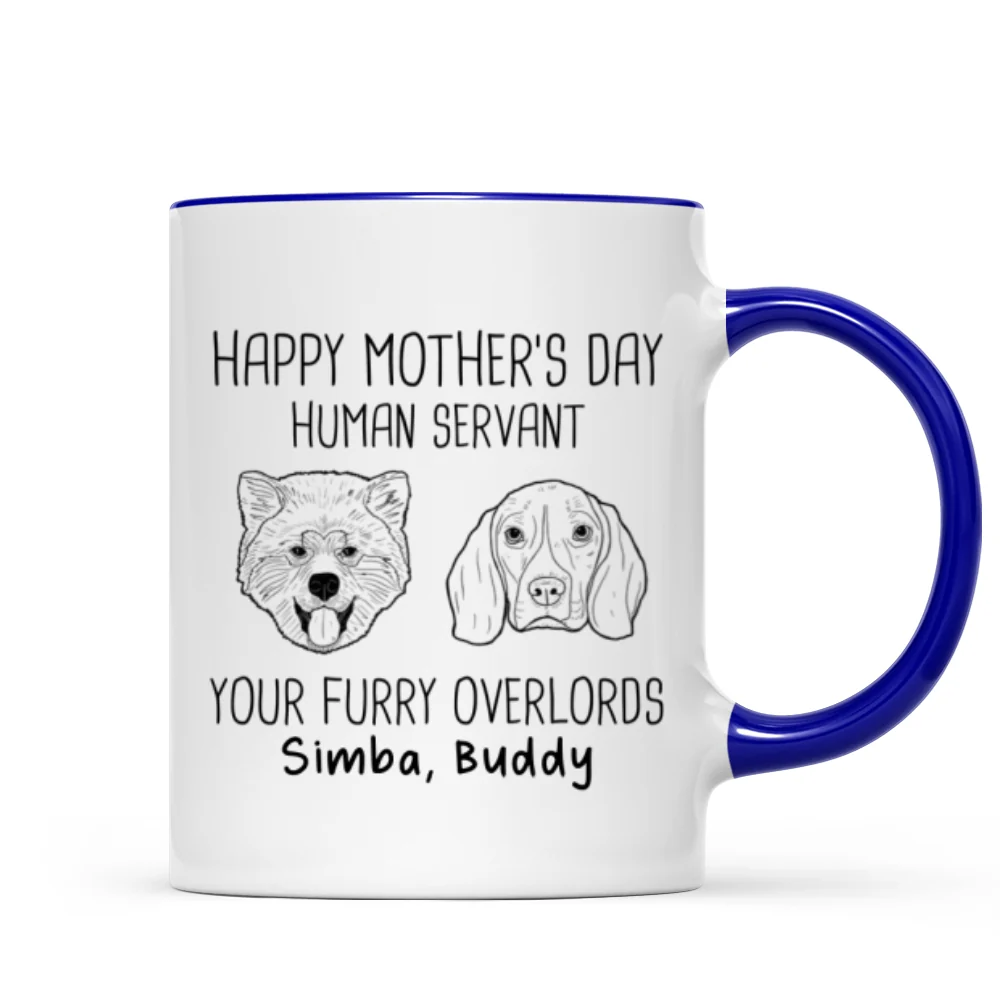 Good Morning Happy Mother‘s Day Dog Head Outline Personalized Mug - Image 6