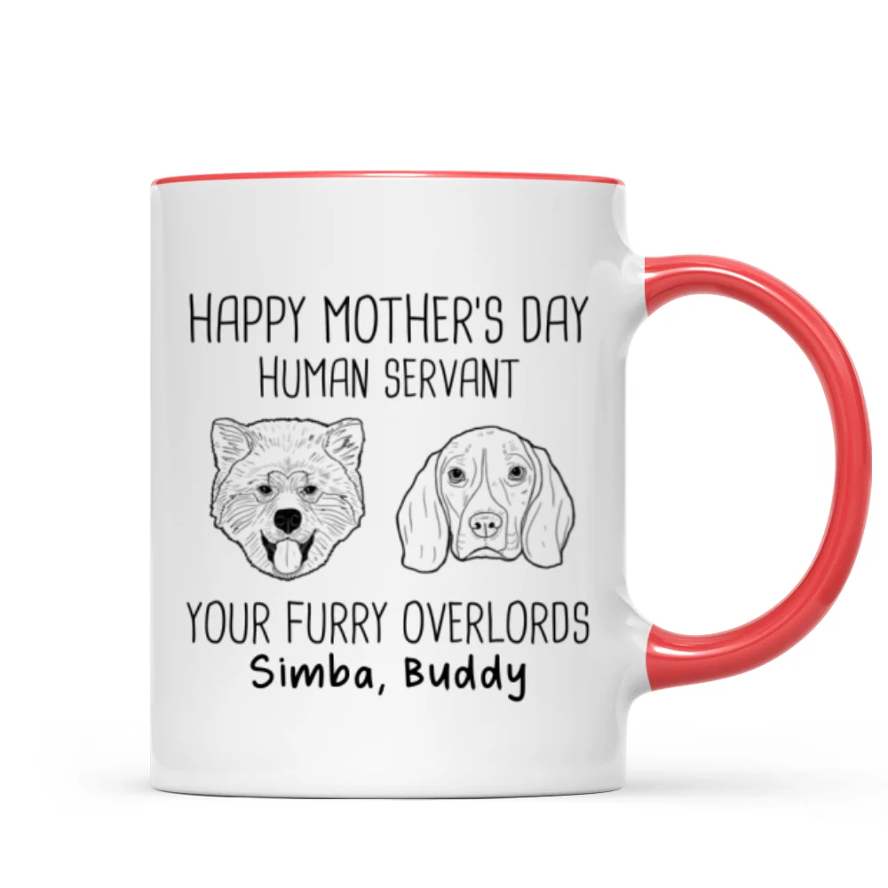 Good Morning Happy Mother‘s Day Dog Head Outline Personalized Mug - Image 7