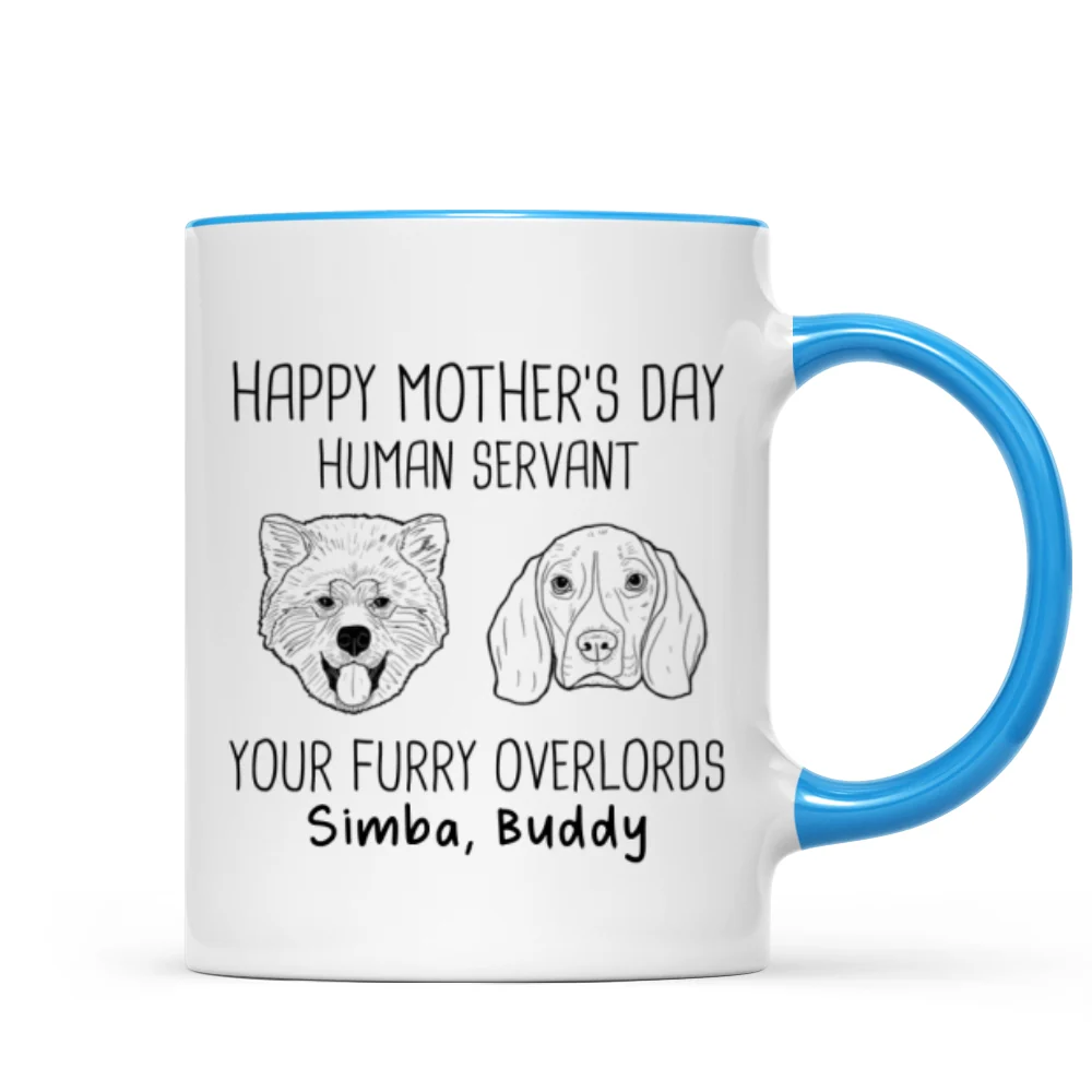 Good Morning Happy Mother‘s Day Dog Head Outline Personalized Mug - Image 8