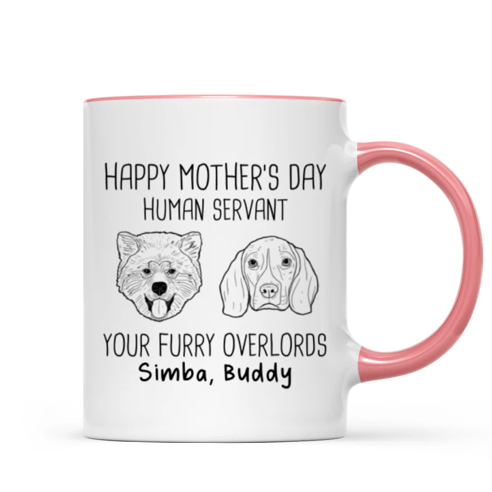 Good Morning Happy Mother‘s Day Dog Head Outline Personalized Mug - Image 9
