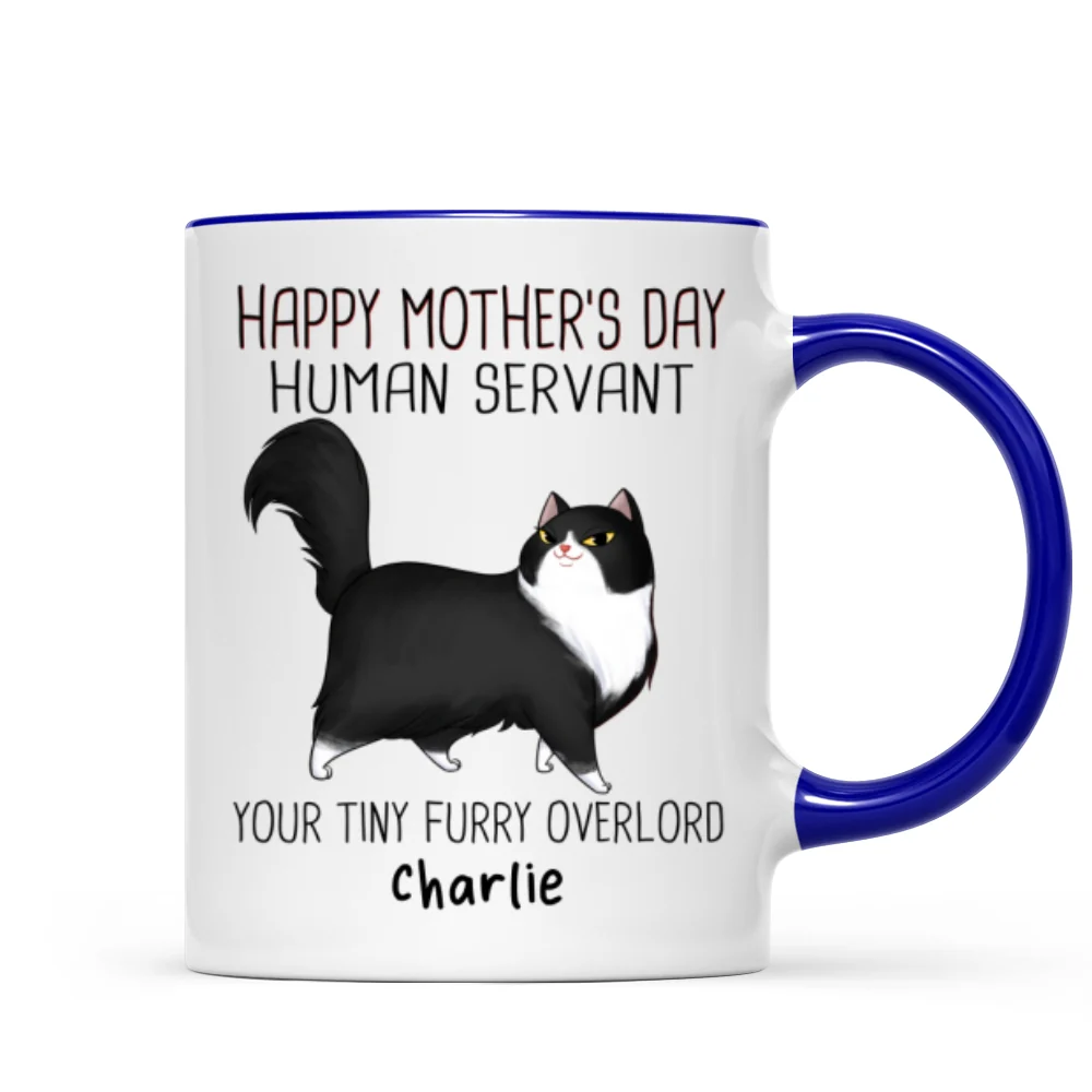 Happy Mother's Day Human Servant Cartoon Walking Cat Personalized Mug - Image 6