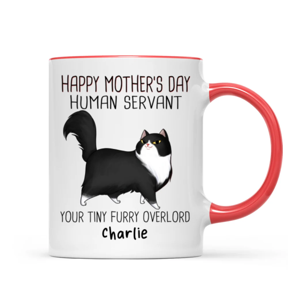 Happy Mother's Day Human Servant Cartoon Walking Cat Personalized Mug - Image 7