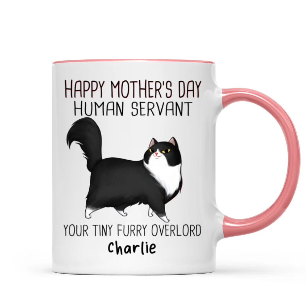 Happy Mother's Day Human Servant Cartoon Walking Cat Personalized Mug - Image 9