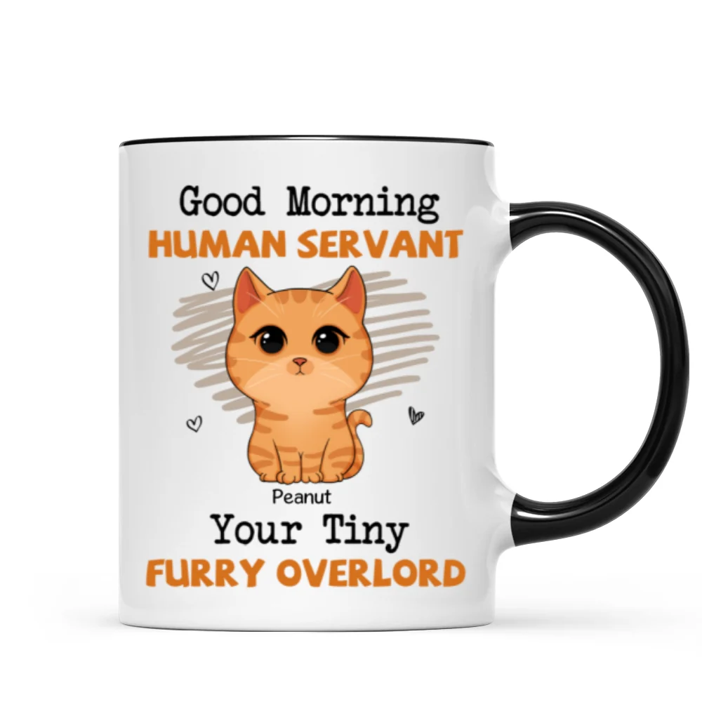 Good Morning Human Servant Cute Cats Vector Personalized Mug - Image 5