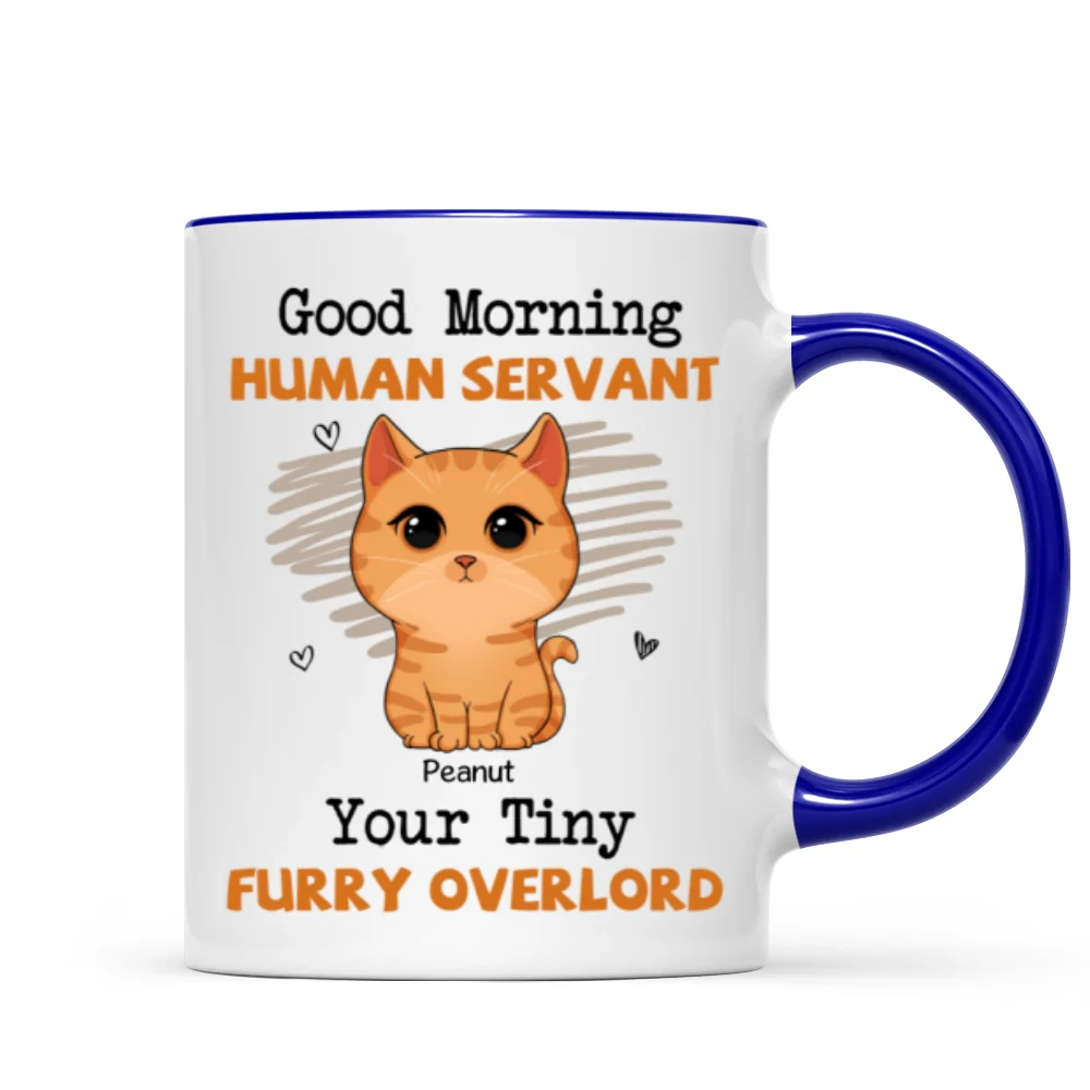 Good Morning Human Servant Cute Cats Vector Personalized Mug - Image 6