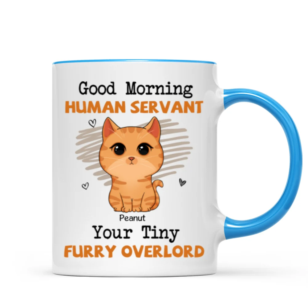Good Morning Human Servant Cute Cats Vector Personalized Mug - Image 8