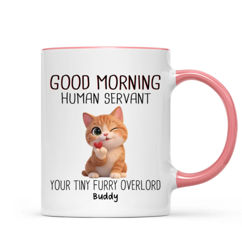 Good Morning Human Servant Cute Fluffy Cats - Personalized Mug - Funny Gift for Cat Moms, Cat Dads - Image 15