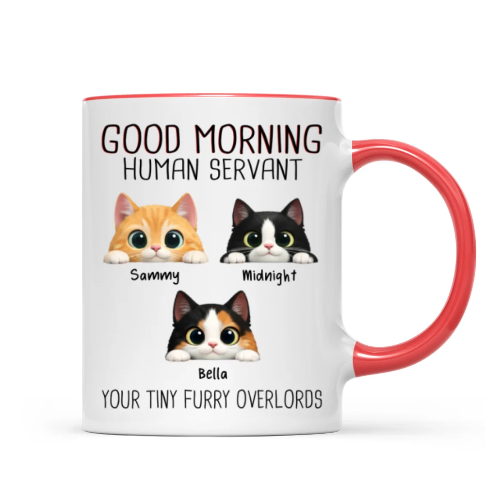 Good Morning Human Servant - Personalized Mug - Funny Gift for Cat Moms, Cat Dads - Image 10