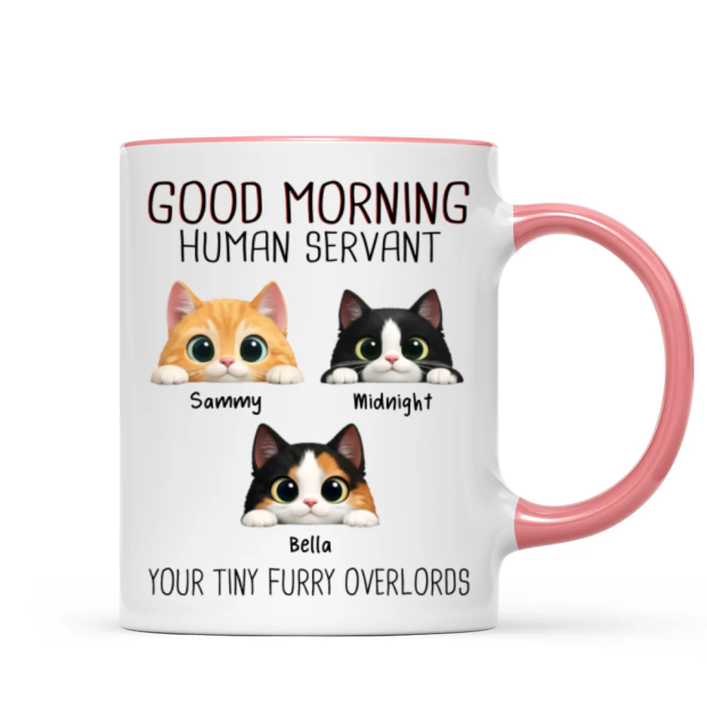 Good Morning Human Servant - Personalized Mug - Funny Gift for Cat Moms, Cat Dads - Image 12
