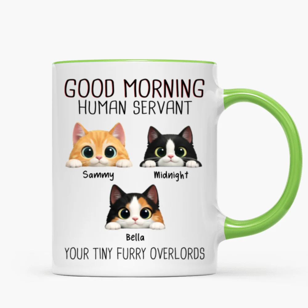 Good Morning Human Servant - Personalized Mug - Funny Gift for Cat Moms, Cat Dads - Image 13