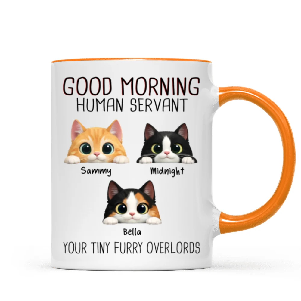 Good Morning Human Servant - Personalized Mug - Funny Gift for Cat Moms, Cat Dads - Image 14