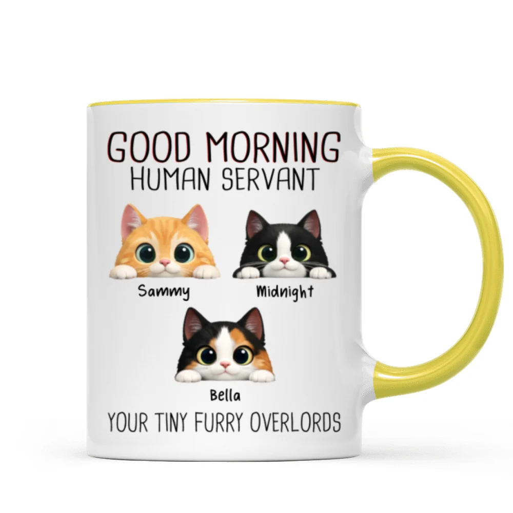 Good Morning Human Servant - Personalized Mug - Funny Gift for Cat Moms, Cat Dads - Image 15