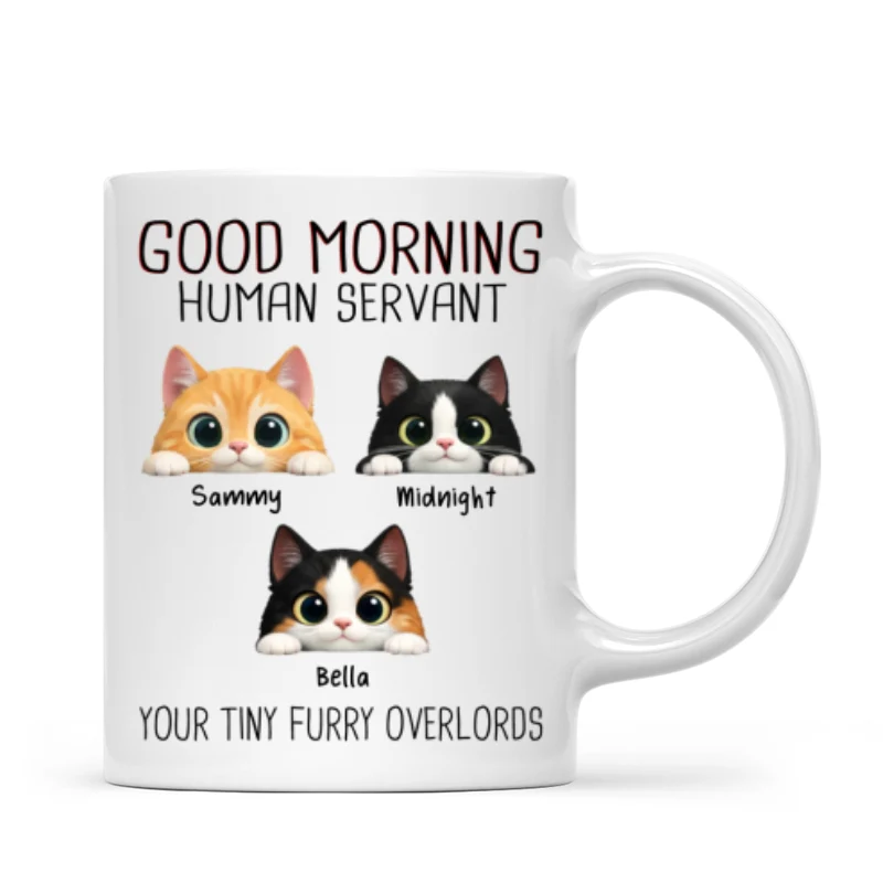 Good Morning Human Servant - Personalized Mug - Funny Gift for Cat Moms, Cat Dads - Image 7