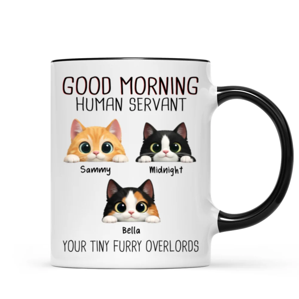 Good Morning Human Servant - Personalized Mug - Funny Gift for Cat Moms, Cat Dads - Image 8
