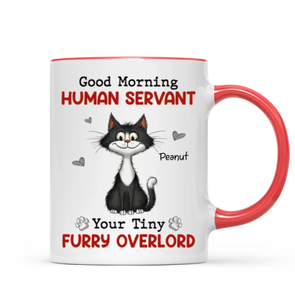 Good Morning Human Servant Quirky Cats Personalized Mug - Image 10