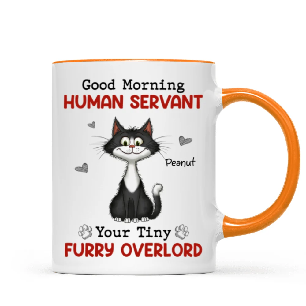 Good Morning Human Servant Quirky Cats Personalized Mug - Image 14