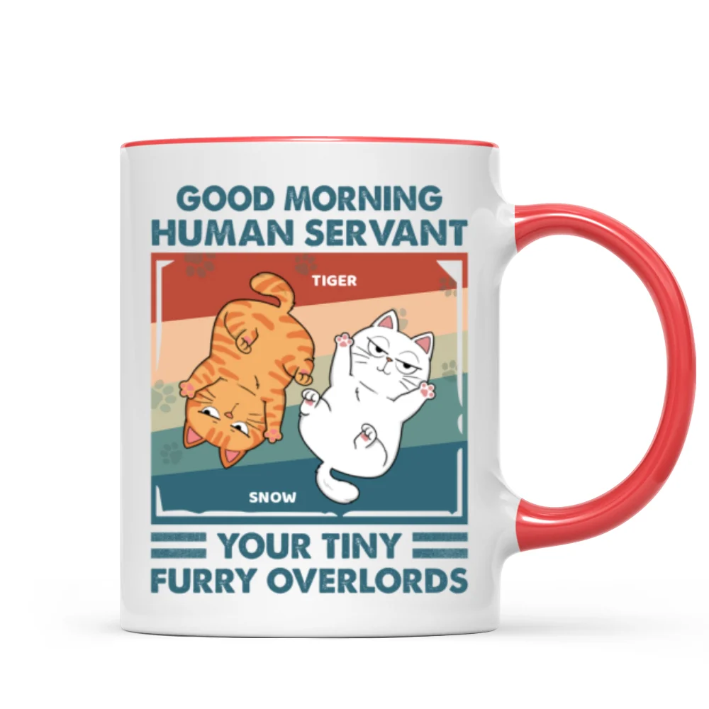 Good Morning Human Servant Retro Naughty Cats Personalized Mug - Image 9