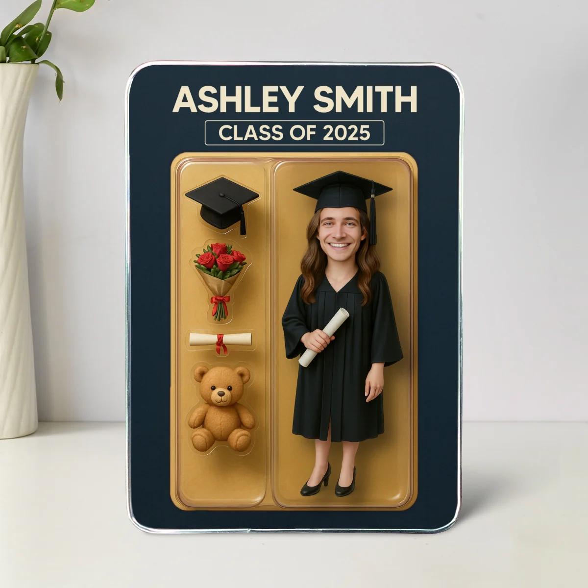 Graduation Custom Figure 3D Effect Personalized Mirrored Picture Frame, Graduation Gift - Image 10