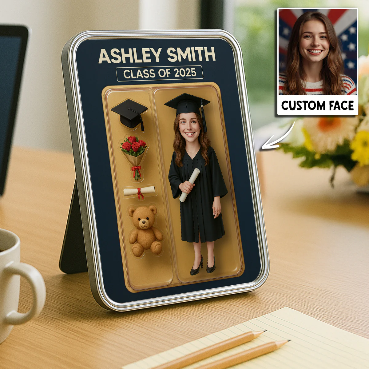 Graduation Custom Figure 3D Effect Personalized Mirrored Picture Frame, Graduation Gift - Image 5