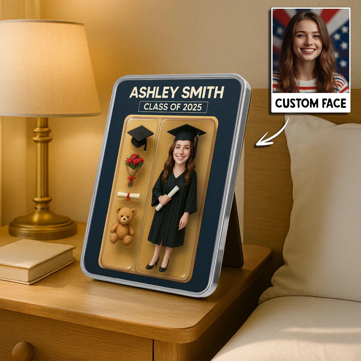 Graduation Custom Figure 3D Effect Personalized Mirrored Picture Frame, Graduation Gift - Image 6