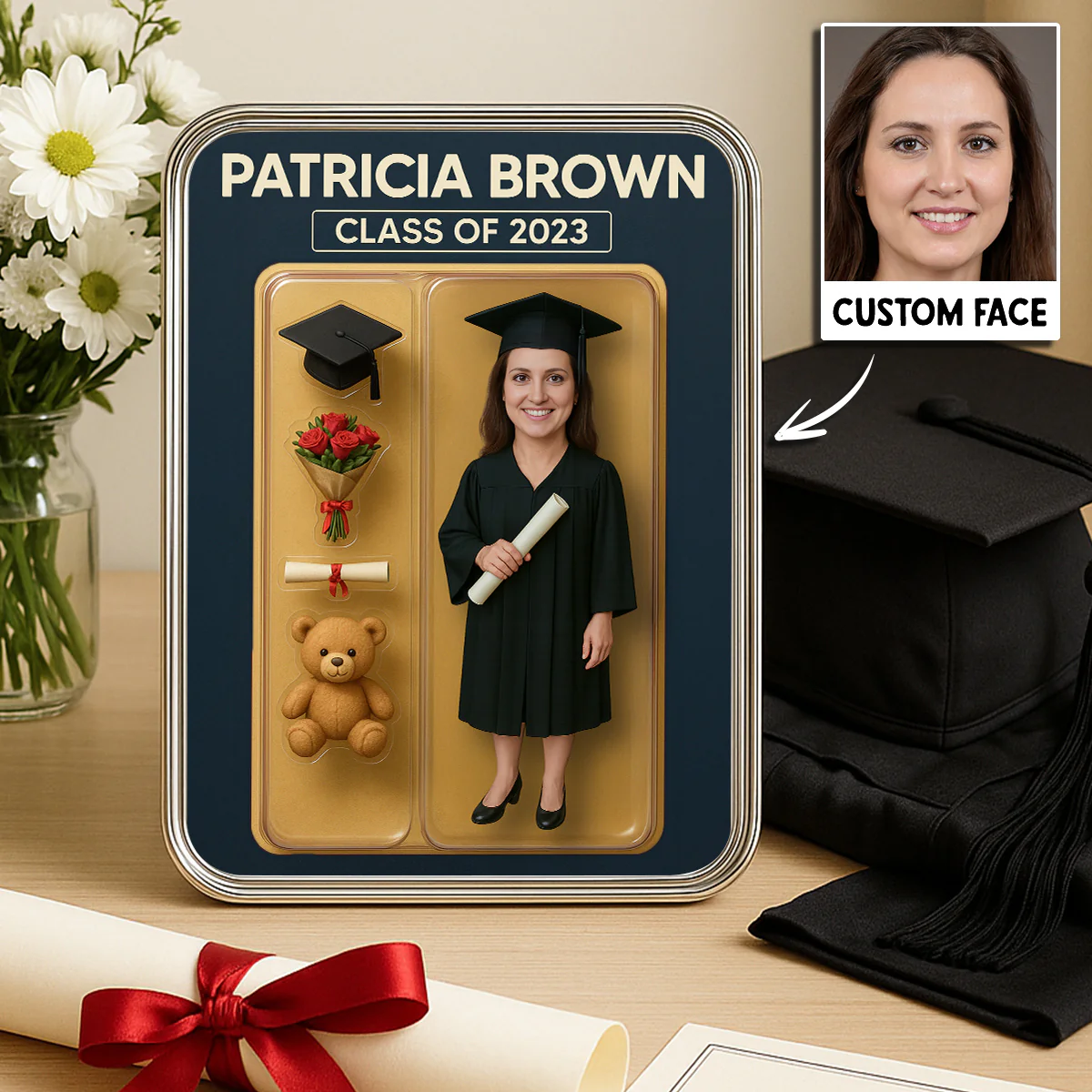 Graduation Custom Figure 3D Effect Personalized Mirrored Picture Frame, Graduation Gift - Image 7