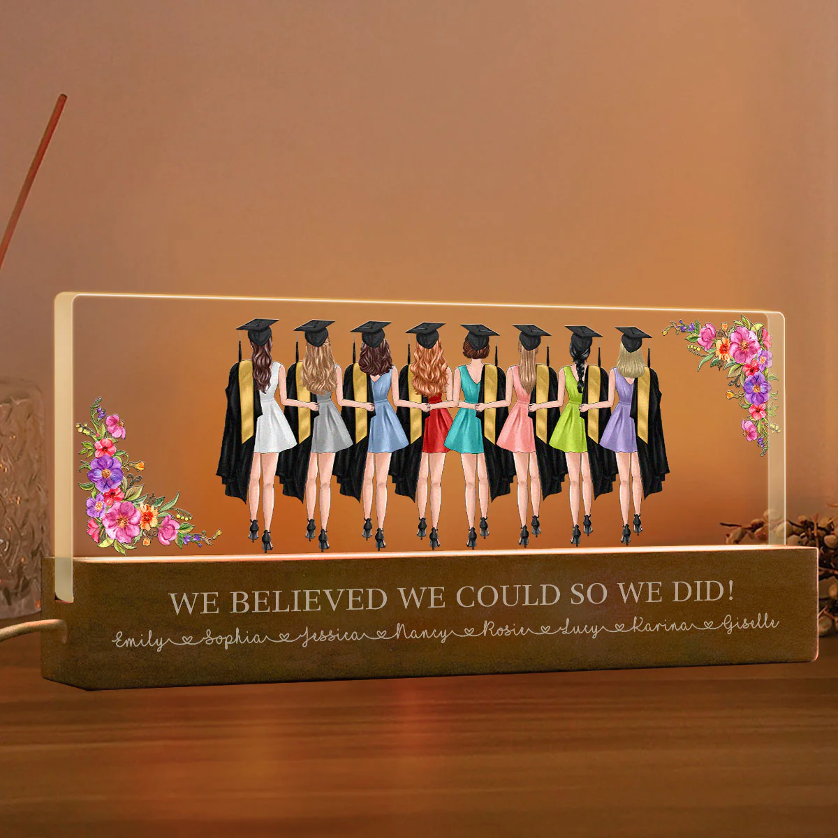 Graduation Gift For Best Friends Personalized Acrylic LED Night Light - Image 2