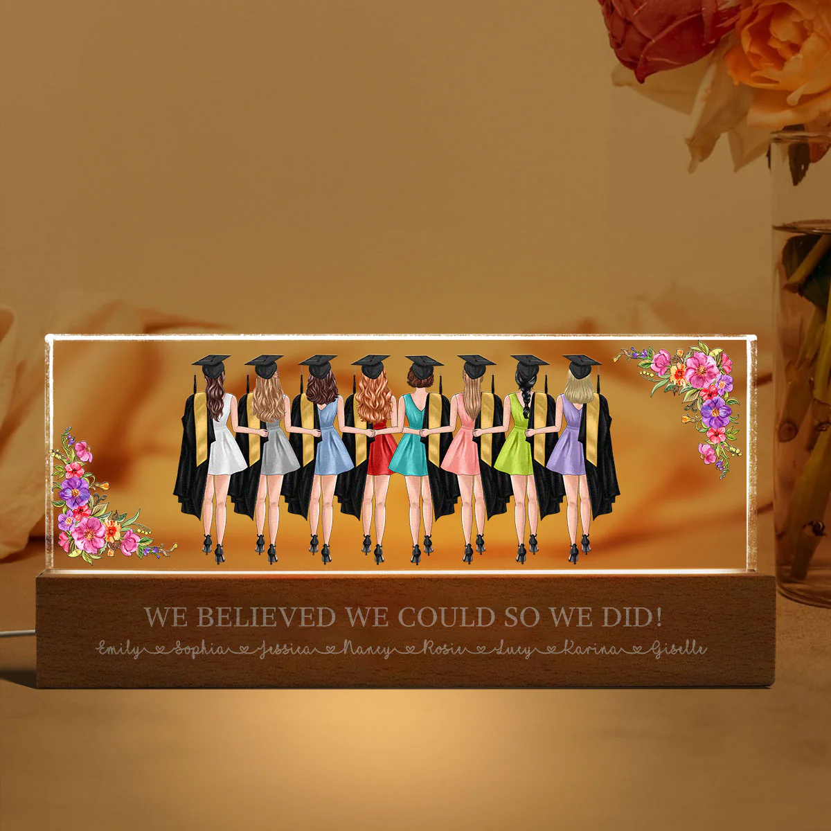 Graduation Gift For Best Friends Personalized Acrylic LED Night Light - Image 4