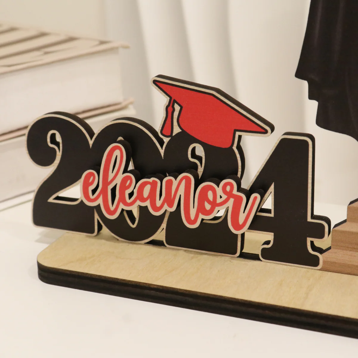Graduation Gift Graduate Senior Back View Class Of 2024 Personalized Standing Wooden Plaque - Image 6