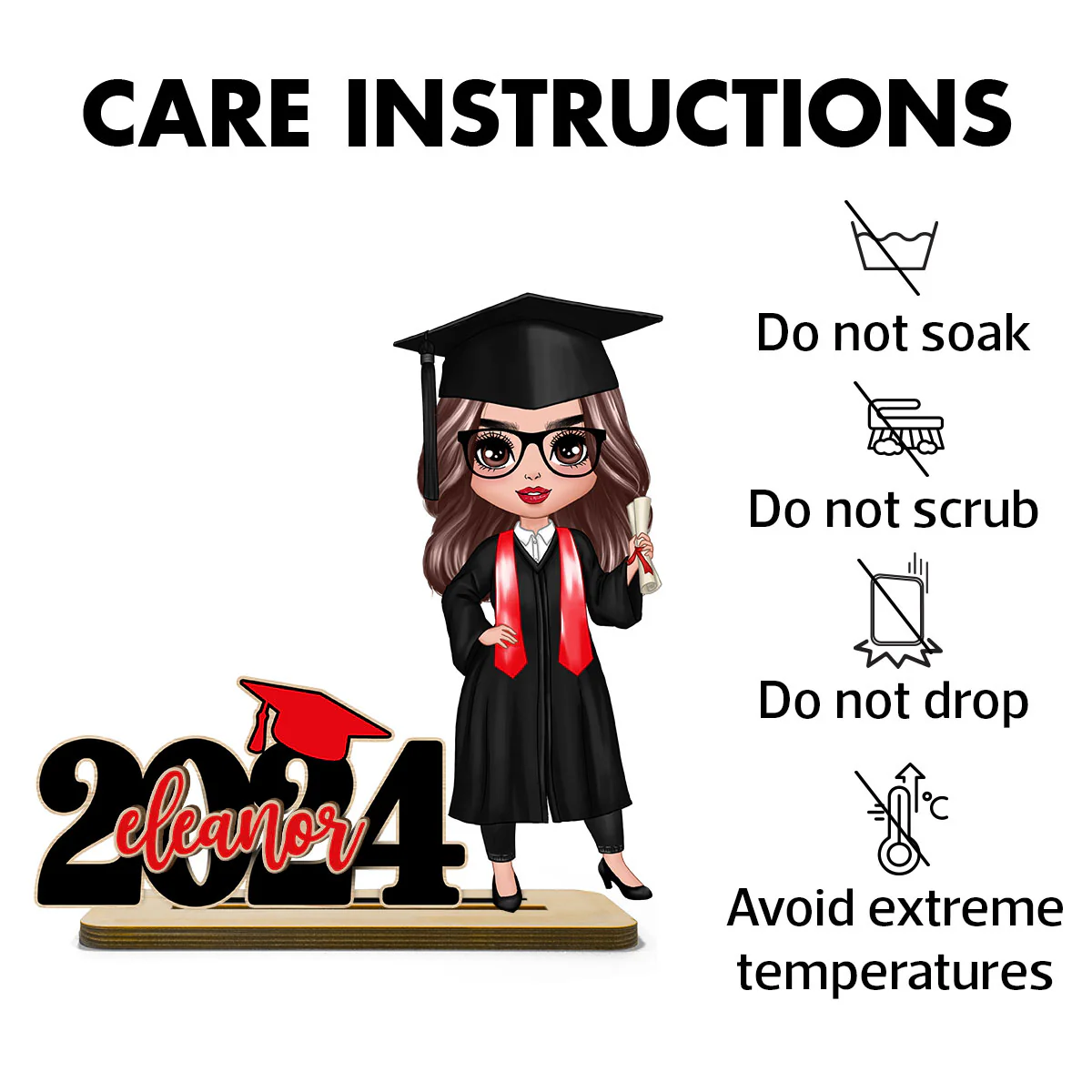 Graduation Gift Graduate Senior Class Of 2024 Personalized Standing Wooden Plaque - Image 10