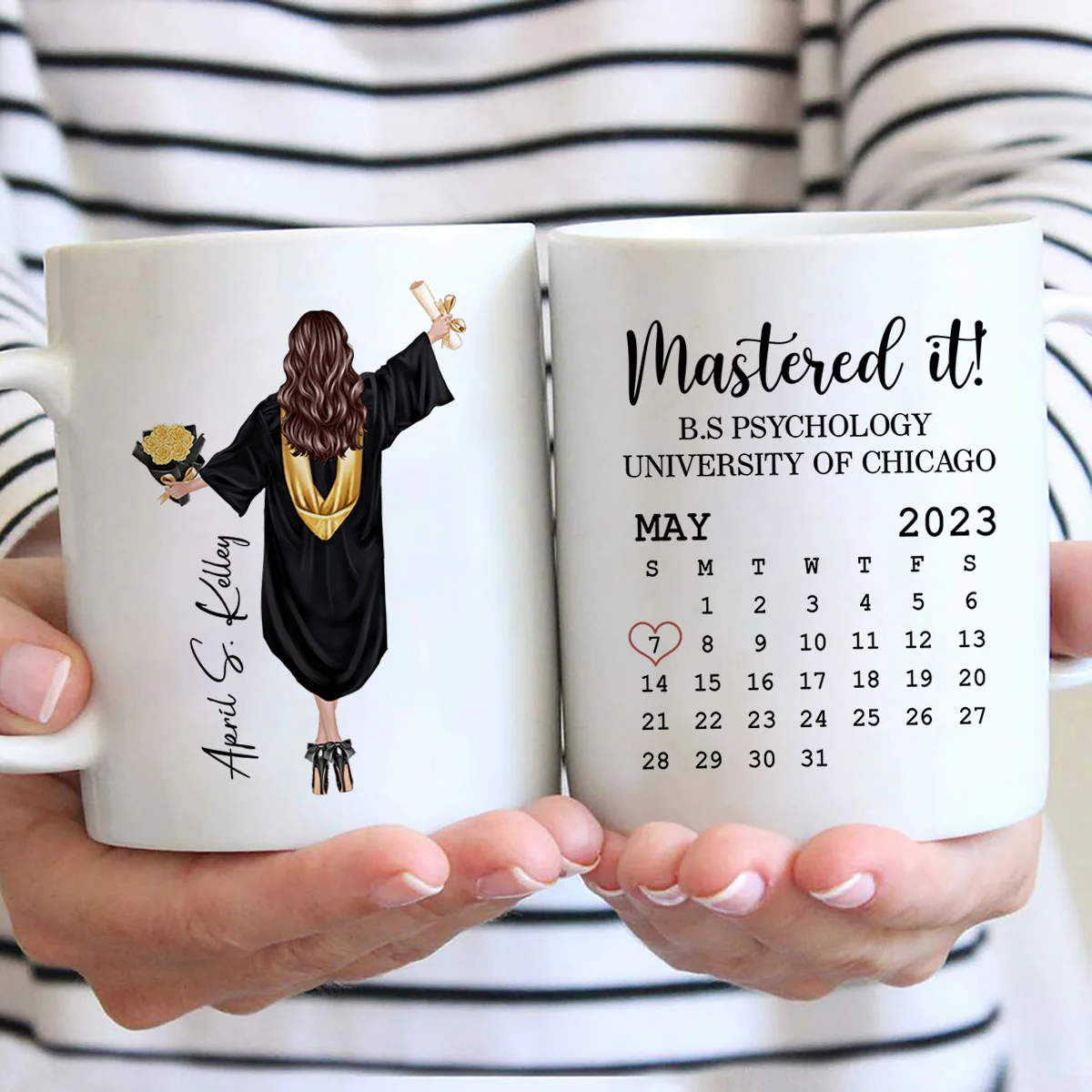 Graduation Gift Master It Gift For Senior Gift For Daughter Granddaughter Calendar Date Personalized Mug - Image 2
