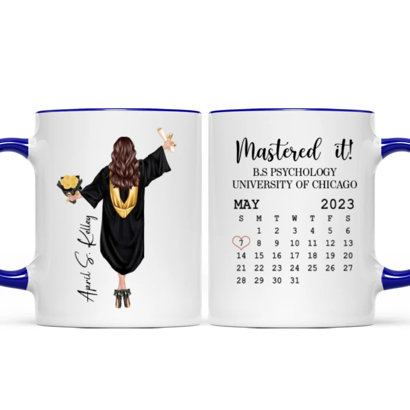 Graduation Gift Master It Gift For Senior Gift For Daughter Granddaughter Calendar Date Personalized Mug - Image 6