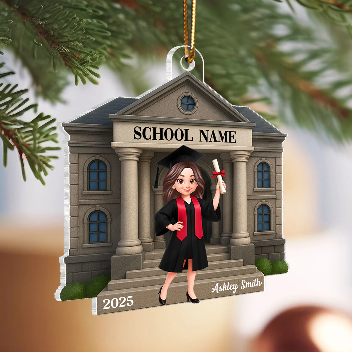 Graduation Keepsake 3D Effect - Personalized Acrylic Ornament - Graduation Christmas Gift - Image 7